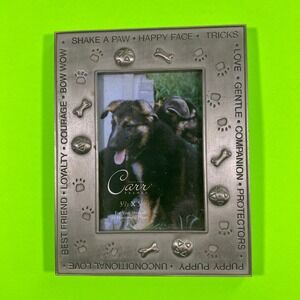 Carr Frames Dog Puppy‎ German Shepherd Photo Frame 3.5x5 Metal Embossed
